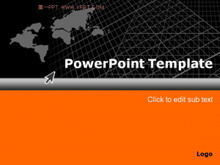 Classic black orange world map PPT template
