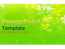 Download template PPT bunga latar belakang hijau