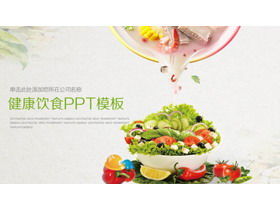 Plantilla PPT de alimentación saludable con fondo de sopa de verduras