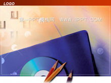 铅笔键盘CD背景技术PPT模板下载