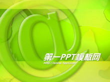Yeşil @ sembol ağ teknolojisi PPT şablon indir
