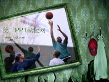 Download de modelo PPT de esportes de fundo de basquete de rua