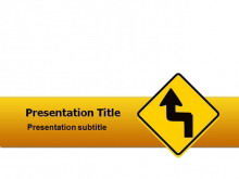 黄色の交通警告PowerPointテンプレートの無料ダウンロード