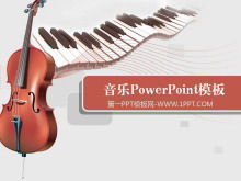 Download del modello di presentazione musicale con sfondo di violoncello e pianoforte