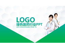 Grüne PPT-Vorlage für die medizinische und pharmazeutische Industrie für den Hintergrund von Medizinern