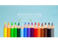 Świeży edukacyjny szablon PPT z kolorowym ołówkiem w tle do pobrania za darmo