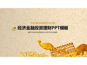 Altın sikke abaküs arka plan ile finansal yatırım finansal yönetimi PPT şablonu