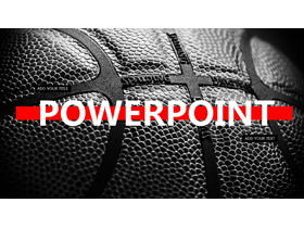 Warna hitam dan merah basket latar belakang template PPT tema NBA