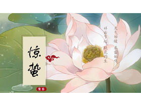 Jingzhe Solar Begriff Einführung PPT Vorlage von akribischen Lotus Hintergrund