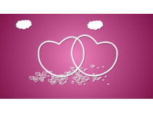動態情人節幻燈片模板與粉紅色的愛背景