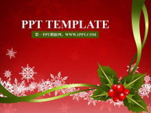 Bright and festive red Christmas background PowerPoint Template Download
