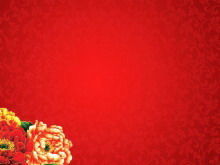 红色富贵牡丹新年幻灯片背景图像