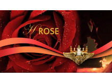 Rose Valentine's Day PPT szablon do pobrania