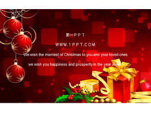 Excelente caja de regalo dinámica descarga de plantilla PPT de Navidad