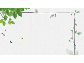 Зеленая акварель виноградное растение PPT фоновое изображение