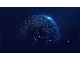 4 blau gepunktete Planeten-PPT-Hintergrundbilder mit einem Sinn für Technologie