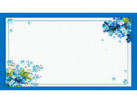 Mavi suluboya çiçek PPT arka plan görüntüsü