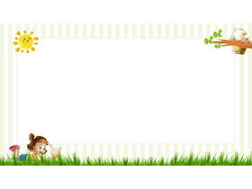Cute cartoon kids small animals PPT background pictures