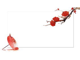 Klasyczny piękny parasol z kwiatami śliwy Chiński styl obraz tła PPT