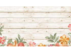 Gambar latar belakang PPT bunga cat air biji-bijian kayu