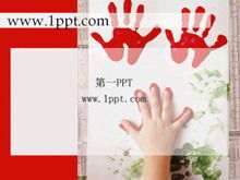 เพ้นท์ handprint art PPT พื้นหลังแม่แบบดาวน์โหลด