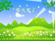 Gambar latar belakang slideshow tema kartun musim semi hijau
