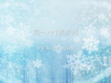 素敵な雪の結晶の森の自然なスタイルのPPTの背景画像