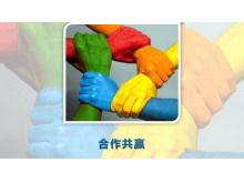 Kolorowy obraz tła pokazu slajdów uścisk dłoni