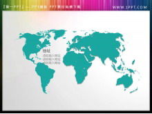 Carte du monde plat vert illustration PPT téléchargement gratuit