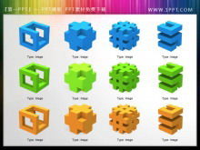 A set of 3d stereo slide icon material download