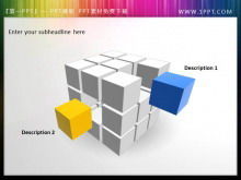 Bahan sketsa PPT kubus Rubik terdiri dari beberapa kubus