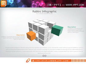 La combinazione di scatole tridimensionali ha enfatizzato la relazione PPT chart
