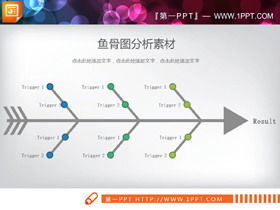 Üç renkli pratik kılçık yapısı analizi PPT çizelgeleri