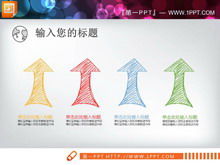 Kolorowa, ręcznie malowana odpowiedź na podziałkę Wykres PPT Daquan