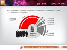 Kombinasi merah dan abu-abu dari grafik PPT bisnis datar unduh gratis