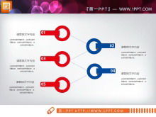 红蓝扁平化业务总结PPT图表包下载