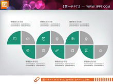 Download del pacchetto grafico PowerPoint piatto verde e grigio