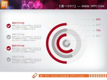 Relatório de resumo de negócios plano vermelho e cinza gráfico PPT Daquan