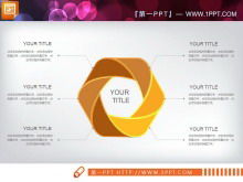 Download do pacote gráfico PPT de resumo de trabalho dourado micro tridimensional