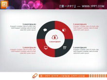 Unduhan paket grafik PPT bisnis datar merah dan hitam
