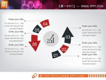 Download de gráfico PPT de resumo de trabalho plano vermelho e preto