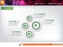 Grafico PPT tridimensionale micro struttura ingranaggi verde Daquan