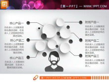 Gráfico de PPT del plan de financiación empresarial tridimensional micro blanco y negro Daquan