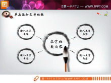Diagramă PPT cu cerneală dinamică în stil chinezesc
