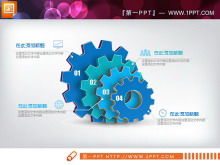 Download do gráfico PPT do resumo do trabalho tridimensional micro azul