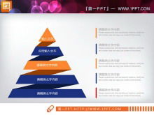 Combinazione blu e arancione del grafico PPT di riepilogo del lavoro