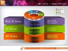 Four exquisite 3D stereo PPT chart downloads