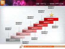 三次元階段の背景を持つ階層的なプログレッシブスライドチャートのダウンロード