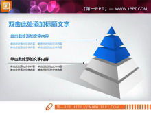 Pyramide 3D avec pyramide de projection Tableau de relations hiérarchiques PPT Télécharger