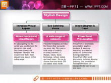 Unduhan template slideshow diagram arsitektur gaya kristal merah muda